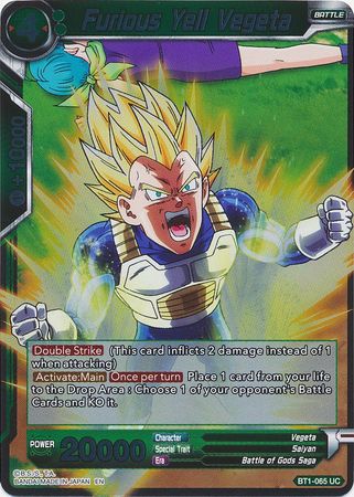 Furious Yell Vegeta - BT1-065 - Uncommon (Foil) available at 401 Games Canada