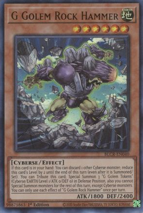 G Golem Rock Hammer - BLCR-EN040 - Ultra Rare - 1st Edition available at 401 Games Canada