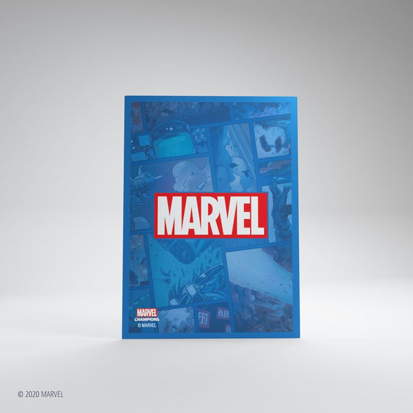 Gamegenic - 50ct 66 x 92mm Marvel Champions Art Sleeves: Logo Blue