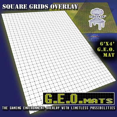 G.E.O. Mats - 6x4 - 1" Square Grid Overlay In Black available at 401 Games Canada