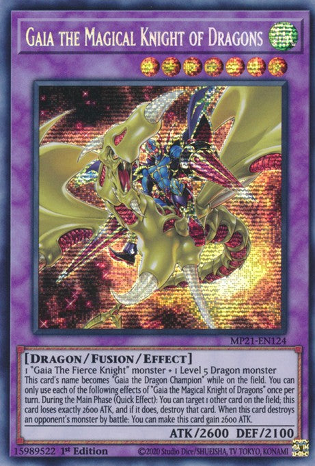 Gaia the Magical Knight of Dragons - MP21-EN124 - Prismatic Secret Rare - 1st Edition available at 401 Games Canada