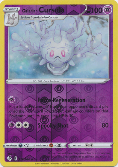 Galarian Cursola - 118/264 - Rare - Reverse Holo available at 401 Games Canada