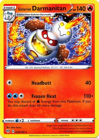 Galarian Darmanitan - 028/189 - Rare available at 401 Games Canada