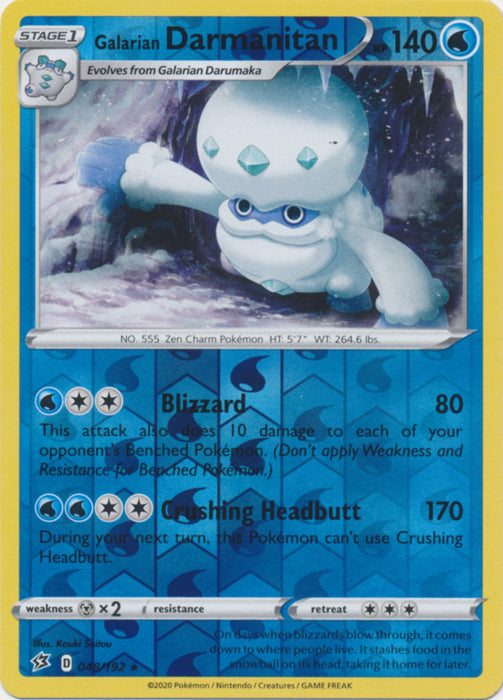 Galarian Darmanitan - 048/192 - Rare - Reverse Holo available at 401 Games Canada