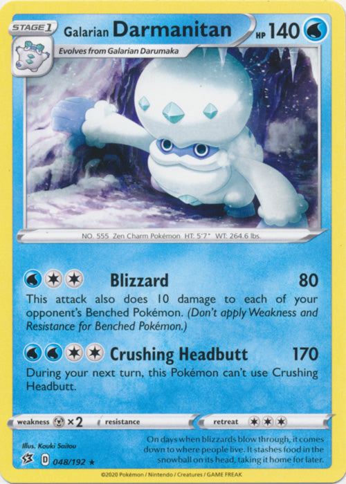 Galarian Darmanitan - 048/192 - Rare available at 401 Games Canada