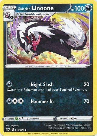 Galarian Linoone - 118/202 - Uncommon available at 401 Games Canada