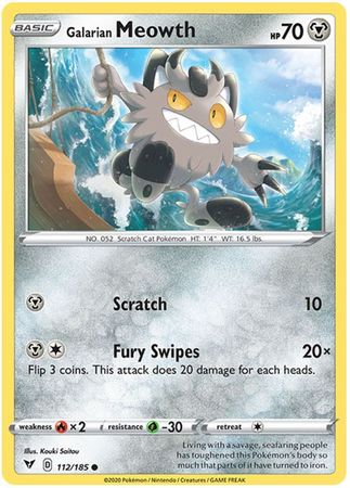 Galarian Meowth - 112/185 - Common available at 401 Games Canada
