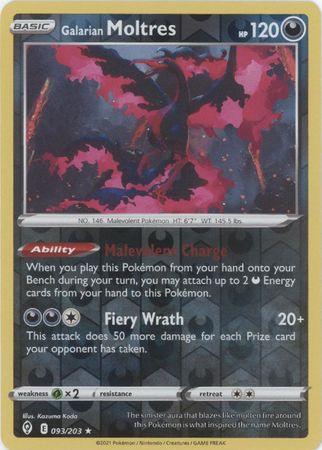 Galarian Moltres - 093/203 - Holo Rare - Reverse Holo available at 401 Games Canada