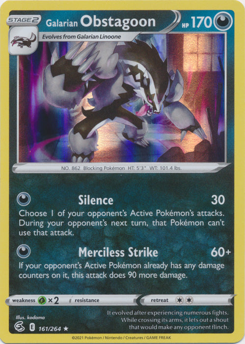 Galarian Obstagoon - 161/264 - Holo Rare available at 401 Games Canada