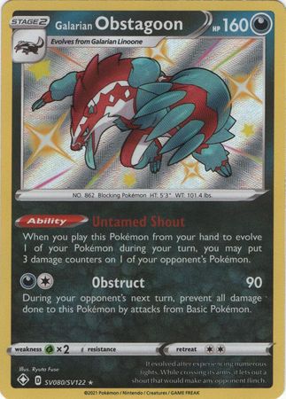 Galarian Obstagoon - SV080/SV122 - Shiny Rare available at 401 Games Canada