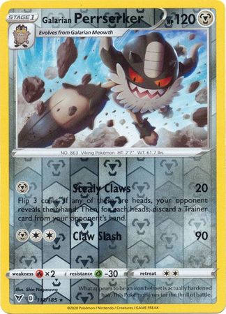 Galarian Perrserker - 113/185 - Rare - Reverse Holo available at 401 Games Canada