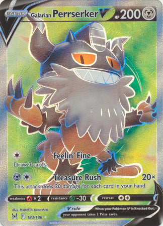 perrserker pokemon card pokemon SWSH11: Lost Origin Galarian Perrserker V (Alternate Full Art) Holofoil / Moderately Played