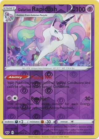 Galarian Rapidash - 082/202 - Rare - Reverse Holo available at 401 Games Canada