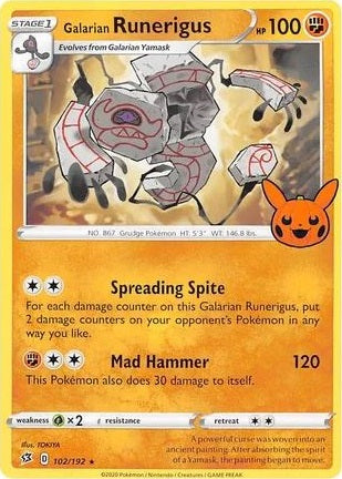 Galarian Runerigus - 102/192 - Promo (Trick or Trade BOOster Bundle) available at 401 Games Canada