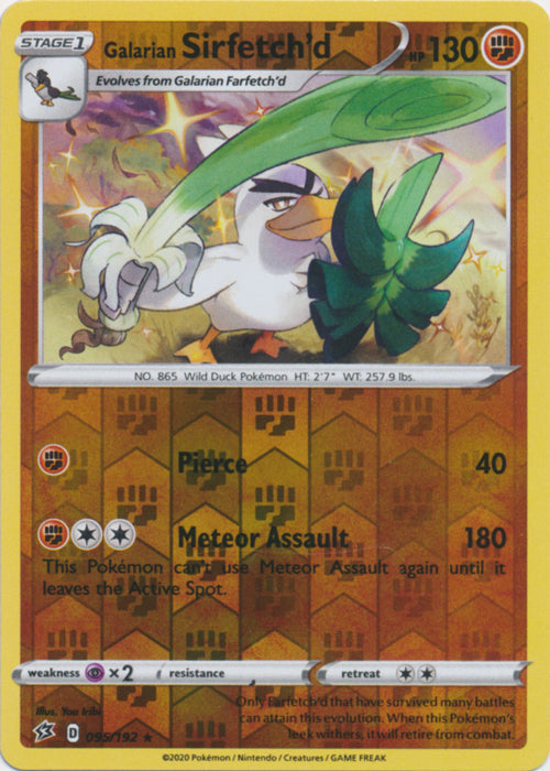 Galarian Sirfetch'd - 095/192 - Holo Rare - Reverse Holo available at 401 Games Canada