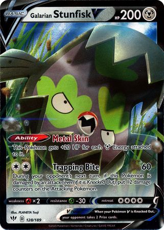 Galarian Stunfisk V - 128/189 - Ultra Rare available at 401 Games Canada