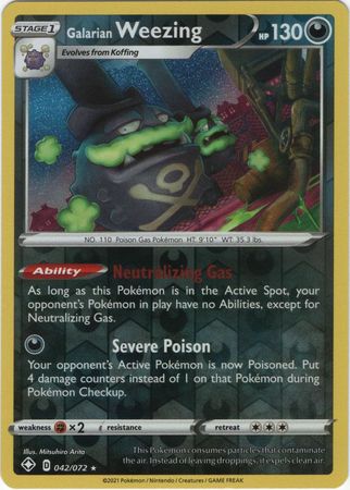 Galarian Weezing - 042/072 - Holo Rare - Reverse Holo available at 401 Games Canada