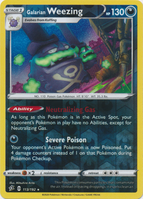 Galarian Weezing - 113/192 - Holo Rare - Reverse Holo available at 401 Games Canada