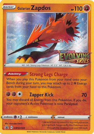 Galarian Zapdos - SWSH124 - Pre-Release Promo available at 401 Games Canada