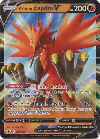 Galarian Zapdos V - 080/198 - Ultra Rare available at 401 Games Canada