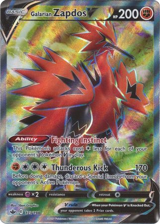 Galarian Zapdos V - 173/198 - Full Art Ultra Rare available at 401 Games Canada