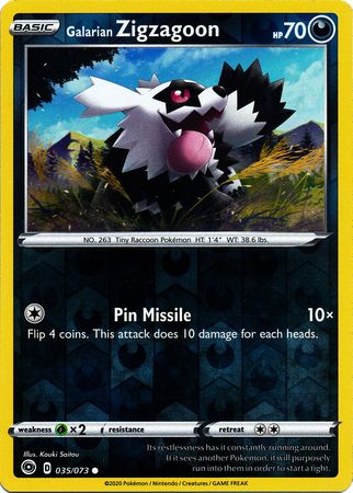 Galarian Zigzagoon - 035/073 - Common - Reverse Holo available at 401 Games Canada