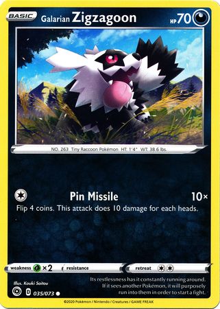 Galarian Zigzagoon - 035/073 - Common available at 401 Games Canada
