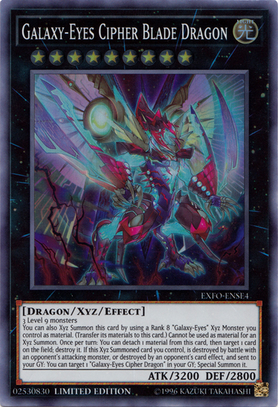 Galaxy-Eyes Cipher Blade Dragon - EXFO-ENSE4 - Super Rare - Limited Edition available at 401 Games Canada