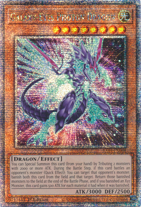 Galaxy-Eyes Photon Dragon (New Art) - RA04-EN008 - Quarter Century Secret Rare - 1st Edition