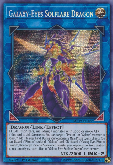 Galaxy-Eyes Solflare Dragon - MP19-EN188 - Prismatic Secret Rare - 1st Edition available at 401 Games Canada