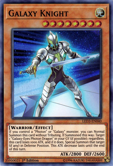 Galaxy Knight - LED3-EN040 - Super Rare - 1st Edition available at 401 Games Canada