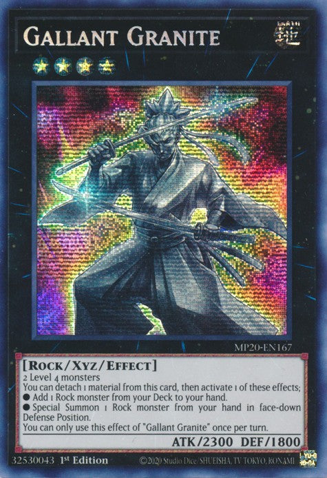 Gallant Granite - MP20-EN167 - Prismatic Secret Rare - 1st Edition available at 401 Games Canada