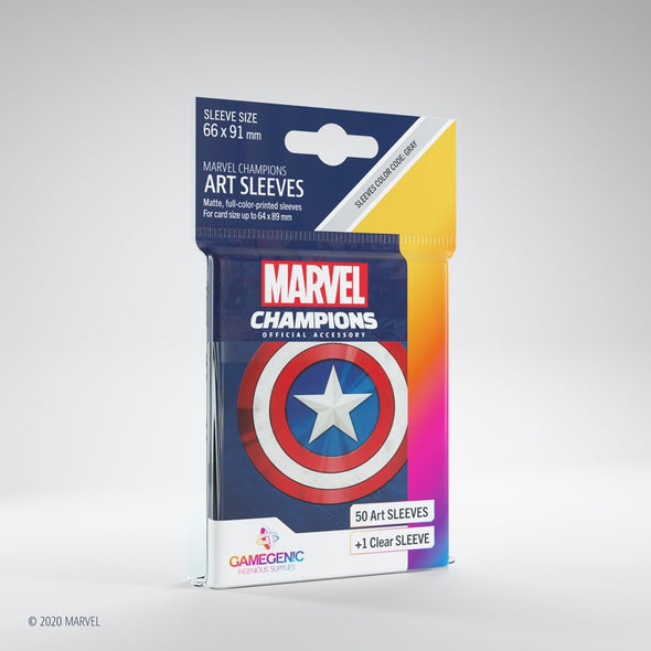 Gamegenic - 50ct 66 x 91mm Marvel Champions Art Sleeves: Captain America available at 401 Games Canada