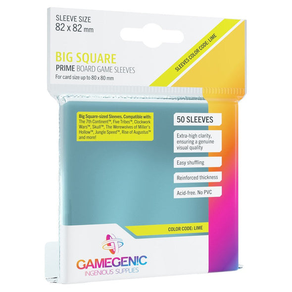 Gamegenic - 50ct Big Square 82mm x 82mm - Prime Sleeves available at 401 Games Canada