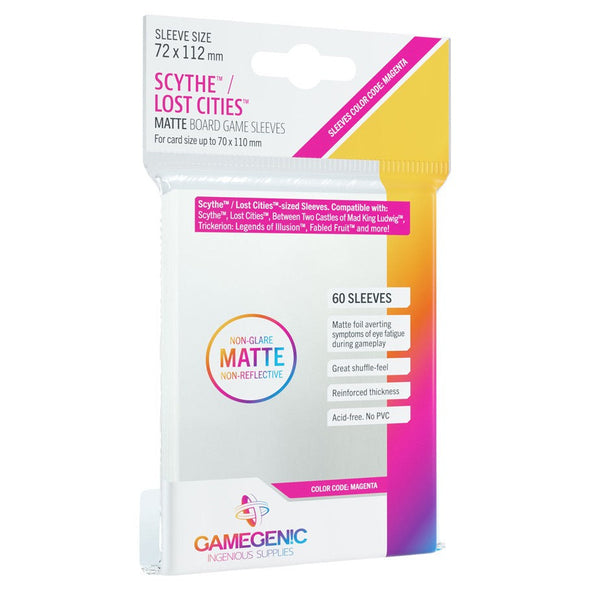 Gamegenic - 60ct Scythe/Lost Cities 72mm x 112mm - Matte Sleeves available at 401 Games Canada