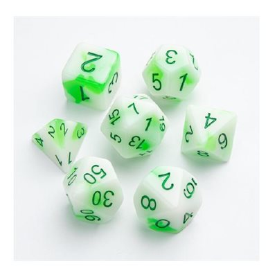 Gamegenic - RPG Dice Set - 7 Piece Set - Glow Series: Toxic Stones available at 401 Games Canada