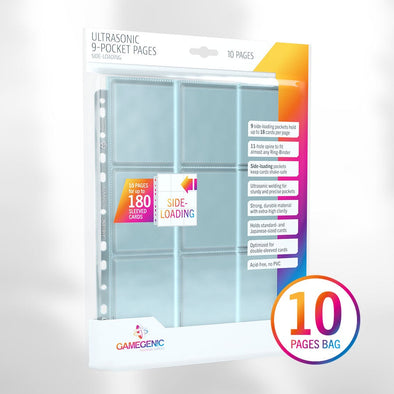 Gamegenic - Ultrasonic Sideloading 9-Pocket Pages - Clear (10) available at 401 Games Canada