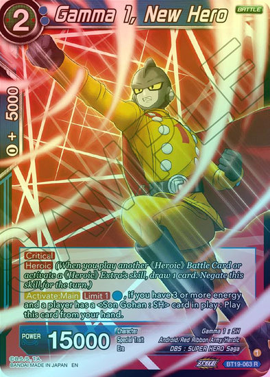 Gamma 1, New Hero - BT19-063 - Rare (Foil) available at 401 Games Canada