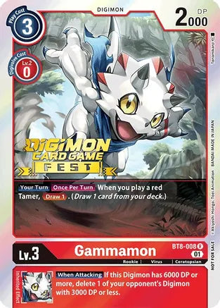 Gammamon - BT8-008 - (Digimon Card Game Fest 2022) available at 401 Games Canada