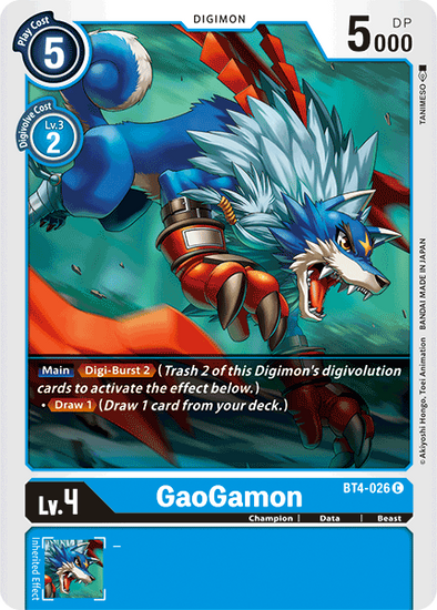 GaoGamon - BT4-026 - Common available at 401 Games Canada