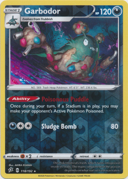 Garbodor - 118/192 - Rare - Reverse Holo available at 401 Games Canada