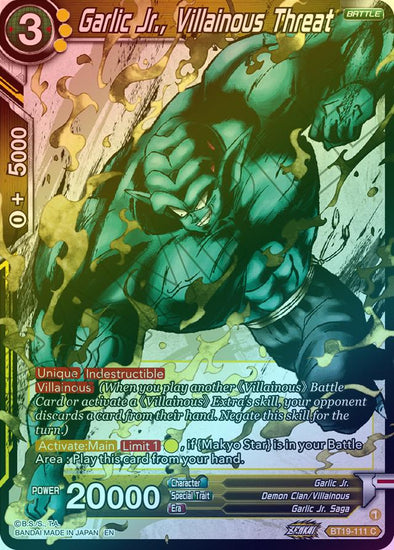 Garlic Jr., Villainous Threat - BT19-111 - Common (Foil) available at 401 Games Canada