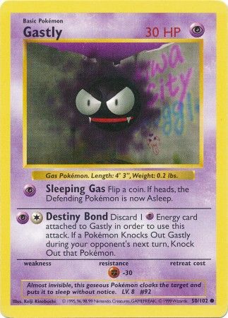 Gastly - 50/102 - Common - Shadowless available at 401 Games Canada