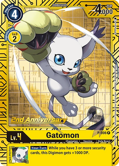 Gatomon - P-006 (2nd Anniversary Card Set) - P-006 - Promo available at 401 Games Canada