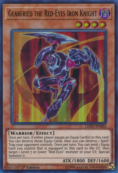 Gearfried the Red-Eyes Iron Knight - LEDU-EN002 - Ultra Rare - 1st Edition available at 401 Games Canada