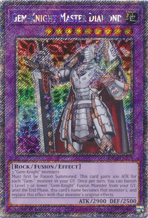 Gem-Knight Master Diamond (Platinum Secret Rare) - RA04-EN178 - Platinum Secret Rare - 1st Edition