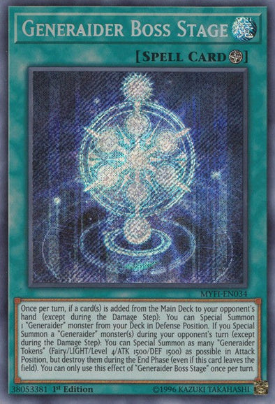 Generaider Boss Stage - MYFI-EN034 - Secret Rare - 1st Edition available at 401 Games Canada