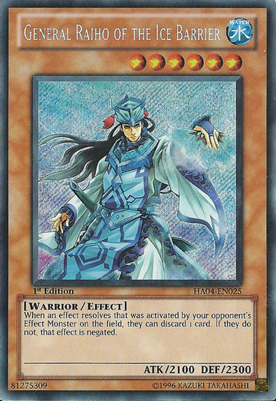 General Raiho of the Ice Barrier - HA04-EN025 - Secret Rare - 1st Edition available at 401 Games Canada