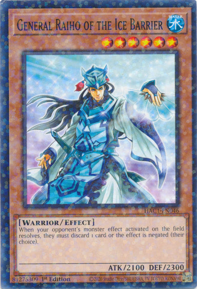 General Raiho of the Ice Barrier - HAC1-EN046 - Duel Terminal Normal Parallel Rare available at 401 Games Canada