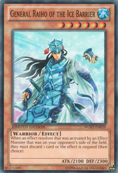 General Raiho of the Ice Barrier - WGRT-EN039 - Super Rare - Limited Edition available at 401 Games Canada